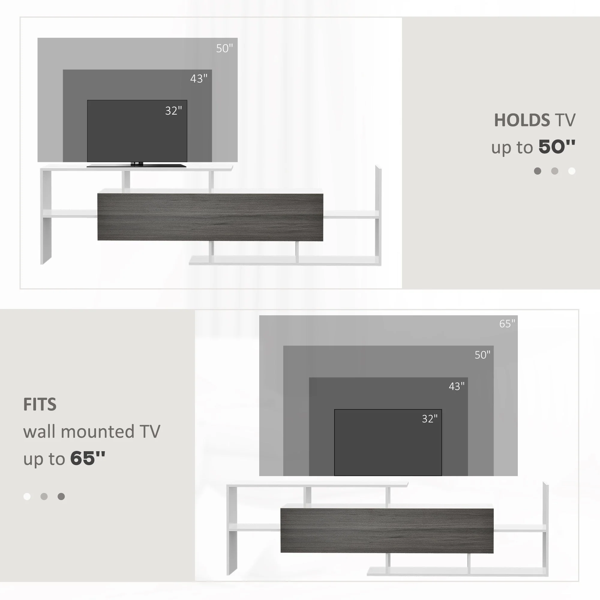 Modern TV Cabinet with Wall Shelf - Image 7