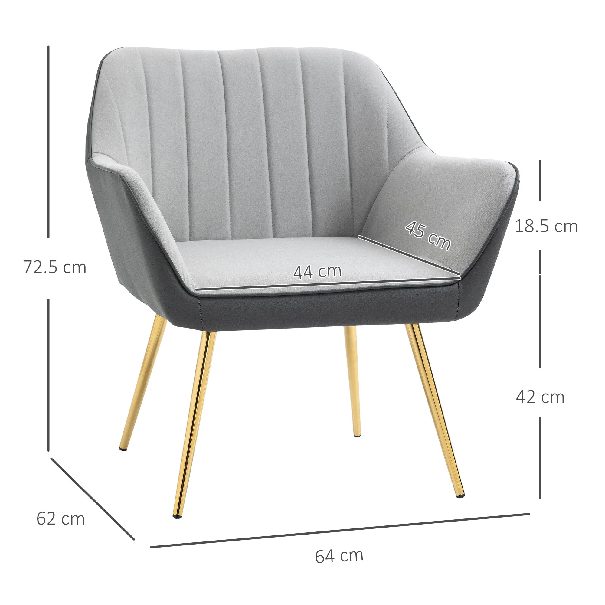 Modern Velvet Armchairs with Gold Steel Legs - Image 3