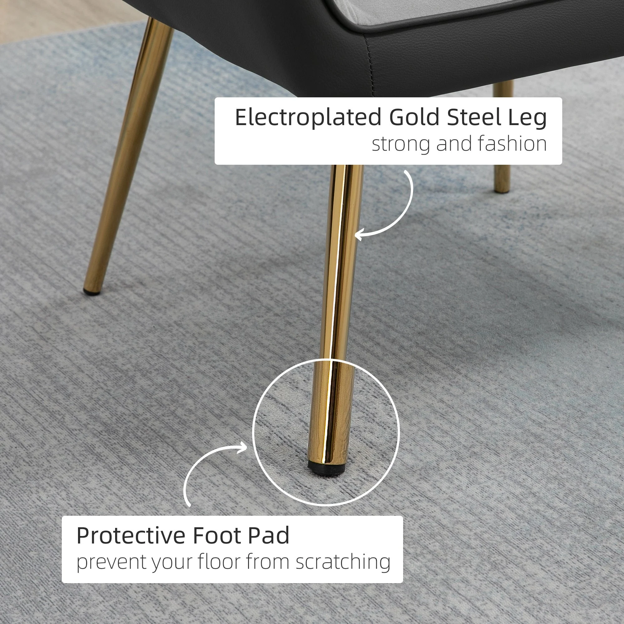 Modern Velvet Armchairs with Gold Steel Legs - Image 6