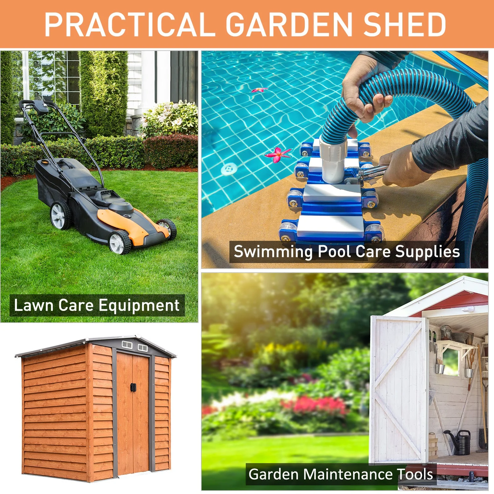 Moderna 6.5 x 5.2' Double Door Apex Garden Shed With Ventilation Steel & Polypropylene Light Brown by Steadfast - Image 6