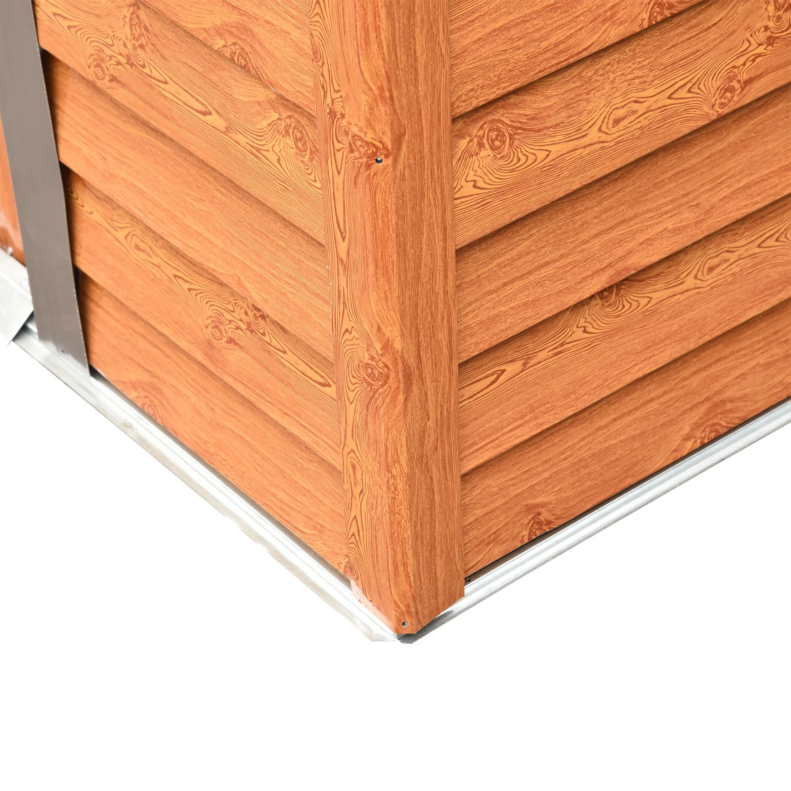 Moderna 6.5 x 5.2' Double Door Apex Garden Shed With Ventilation Steel & Polypropylene Light Brown by Steadfast - Image 8