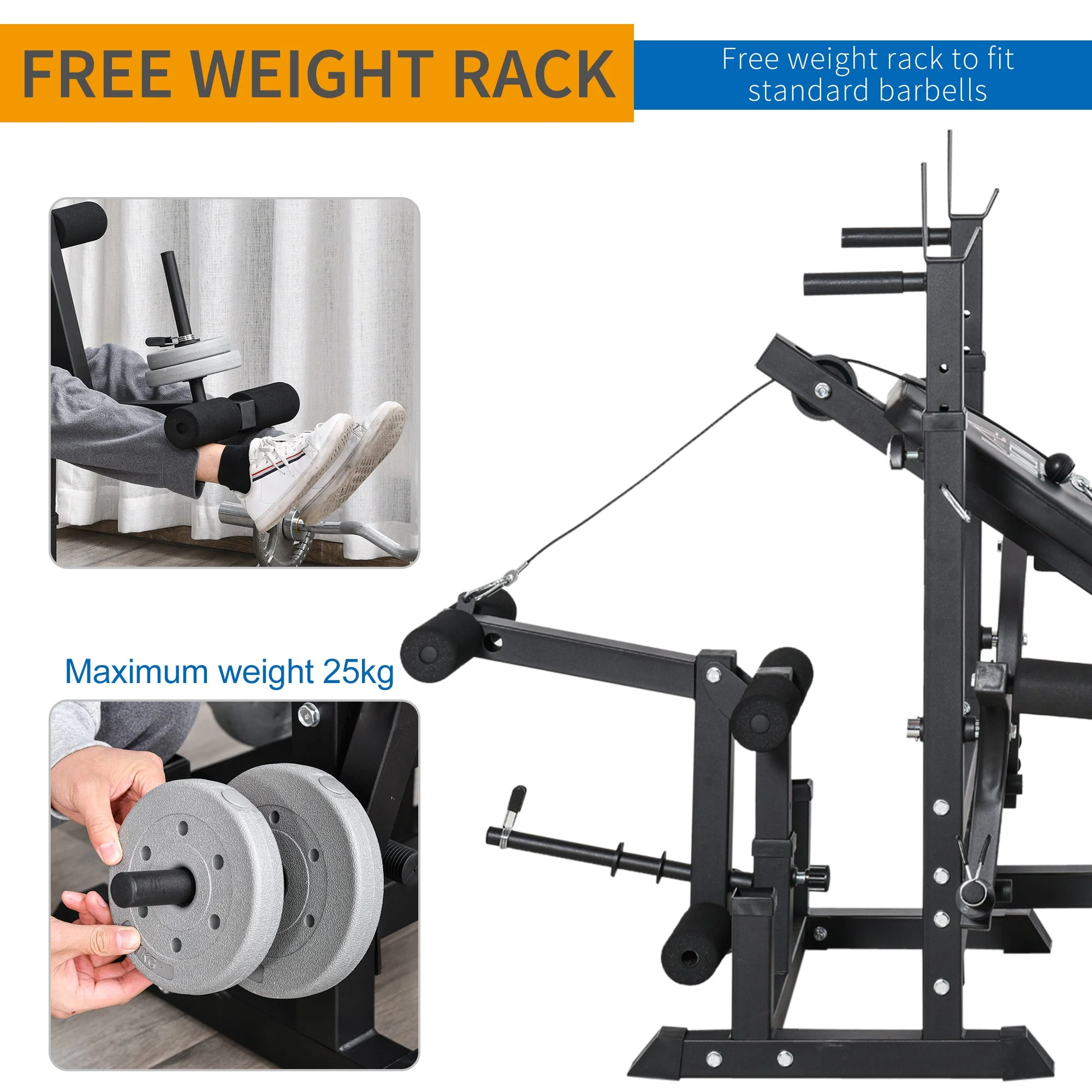 Multi-Exercise Full-Body Weight Rack with Bench Press - Image 7