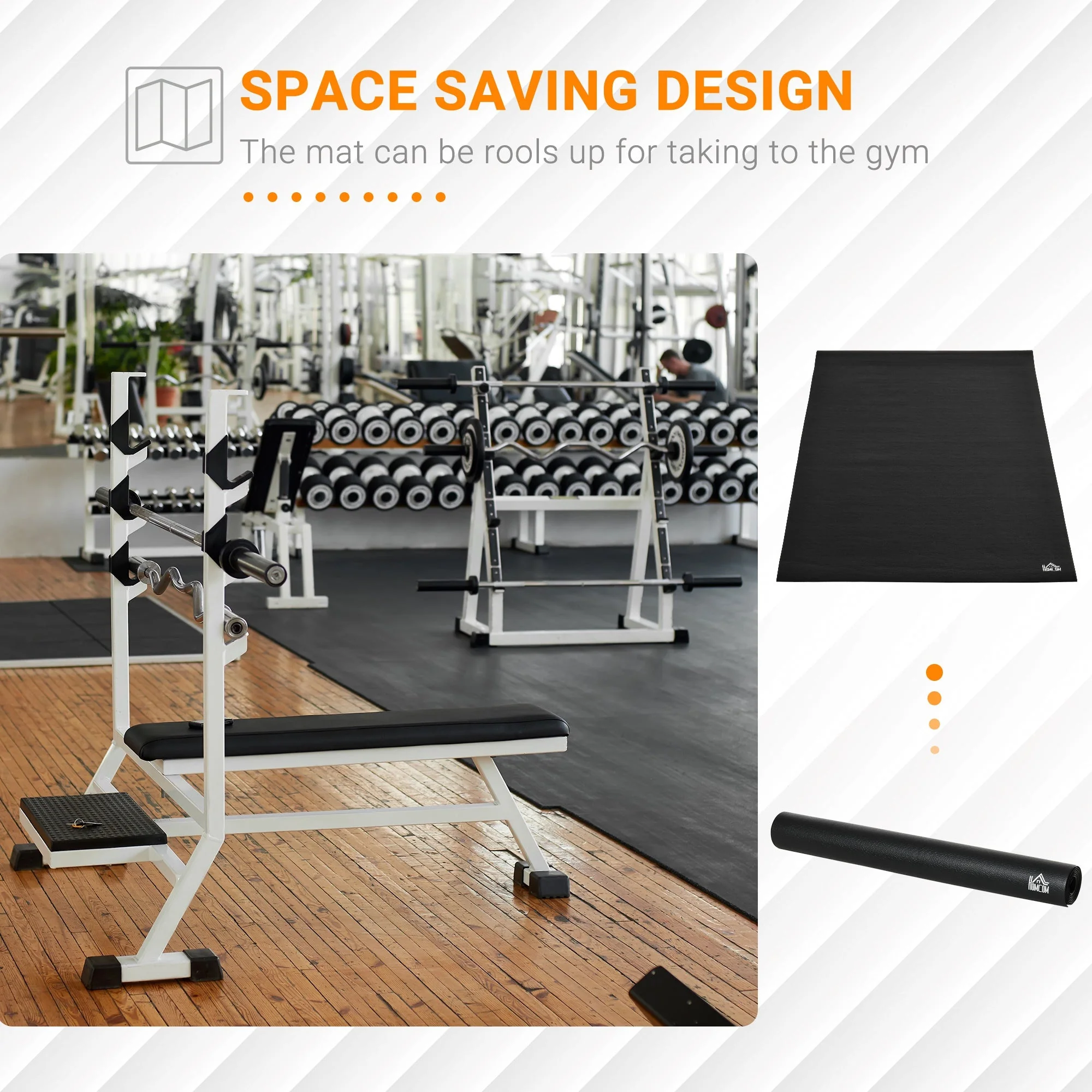 Multi-purpose Exercise Equipment Protection Mat Non-slip Floor Protector Gym Fitness Workout Training Mat 220 x 120cm - Image 4