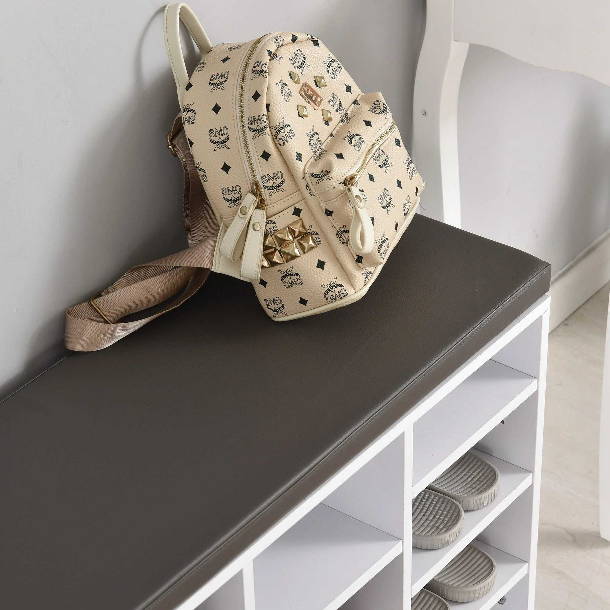 Multi-Storage Shoe Rack w/ 14 Compartments Cushion Moving Shelves Solid Frame Foot Pads Home Office Tidy Organisation Boots Trainers White - Image 7