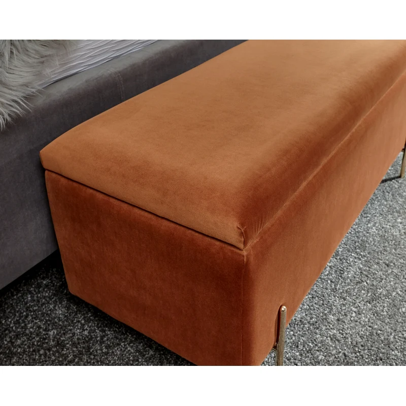 Mystica Large Ottoman Wood & Fabric Brown 1 Door - Image 5