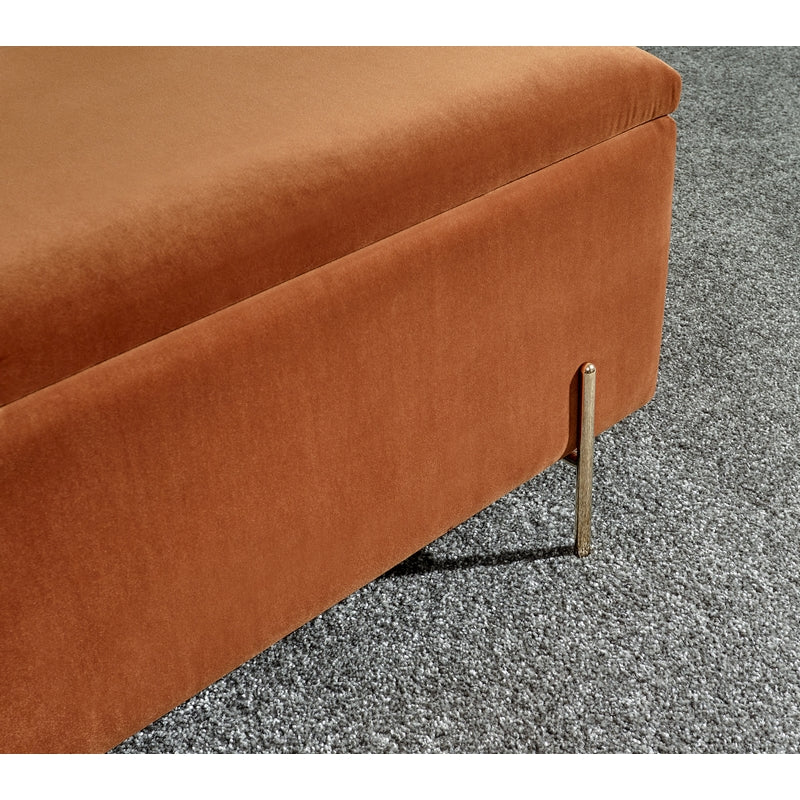 Mystica Large Ottoman Wood & Fabric Brown 1 Door - Image 6