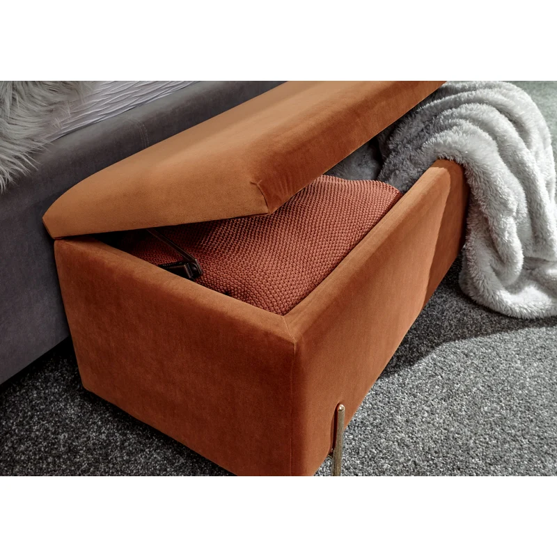 Mystica Large Ottoman Wood & Fabric Brown 1 Door - Image 8