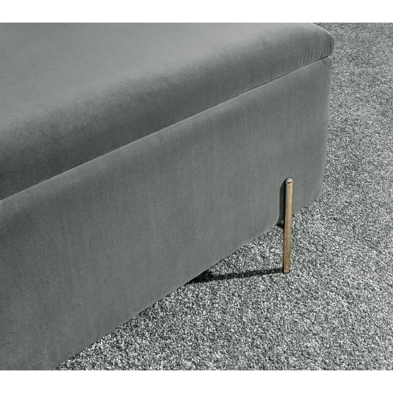 Mystica Large Ottoman Wood & Fabric Grey 1 Door - Image 6