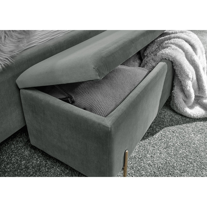 Mystica Large Ottoman Wood & Fabric Grey 1 Door - Image 8