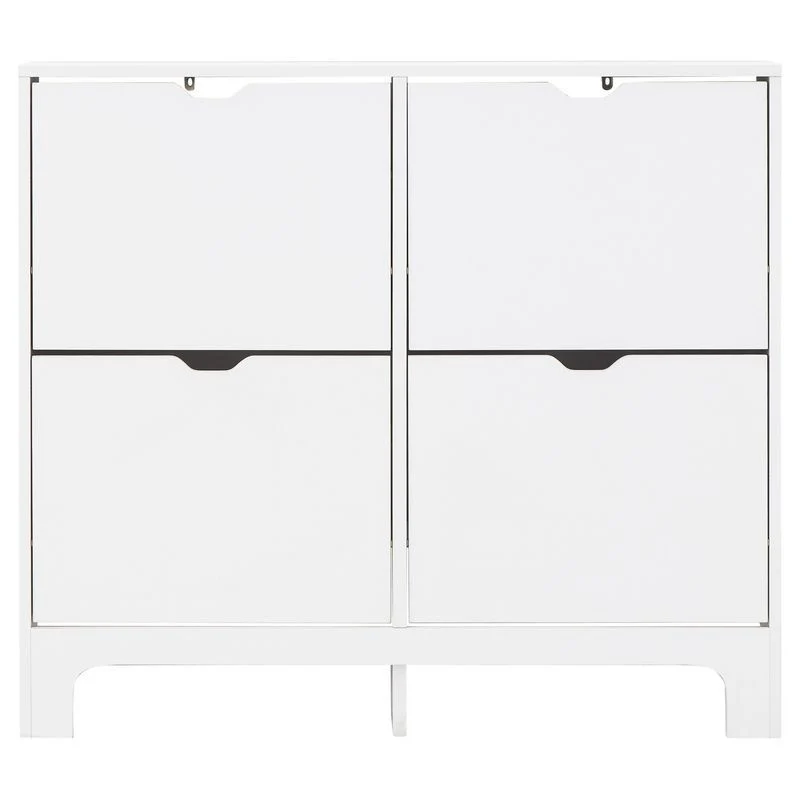 Narrow Large Shoe Storage White 4 Doors 4 Shelves - Image 3
