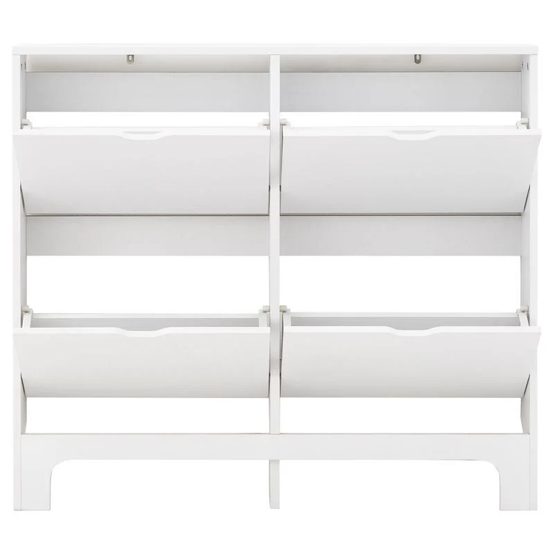 Narrow Large Shoe Storage White 4 Doors 4 Shelves - Image 4