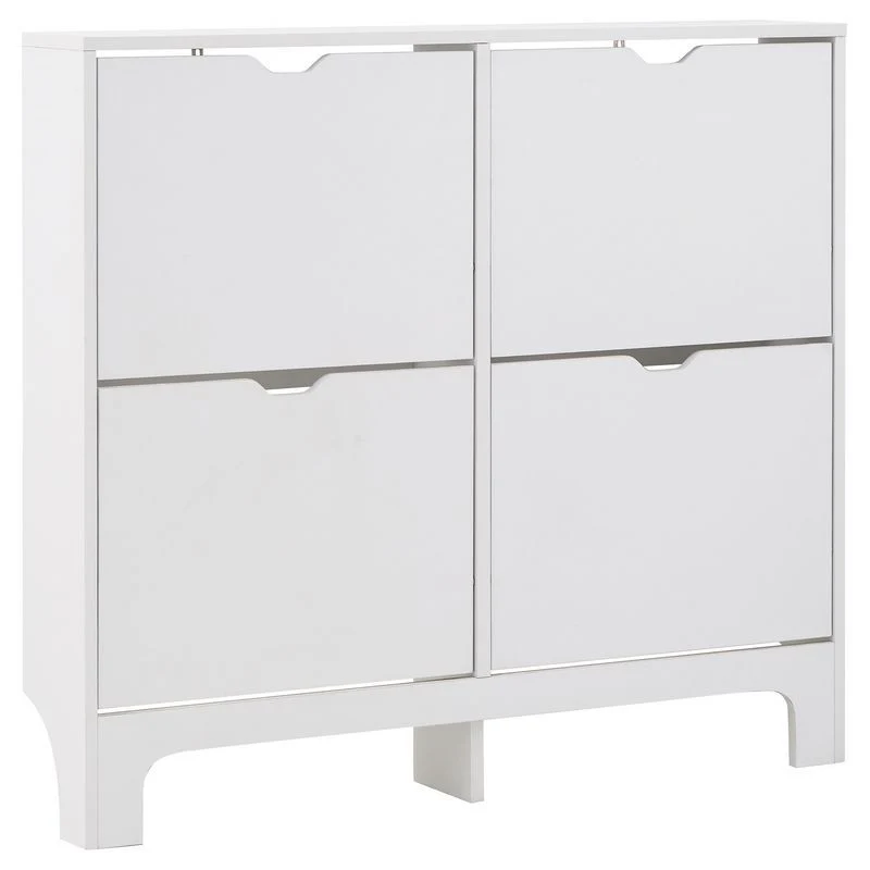 Narrow Large Shoe Storage White 4 Doors 4 Shelves - Image 5
