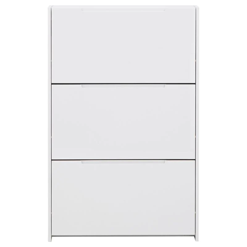 Narrow Tall Shoe Storage White 3 Doors 3 Shelves - Image 3