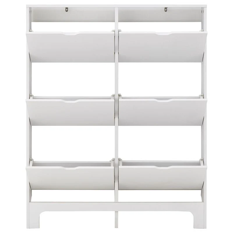 Narrow Tall Shoe Storage White 6 Doors 6 Shelves - Image 4