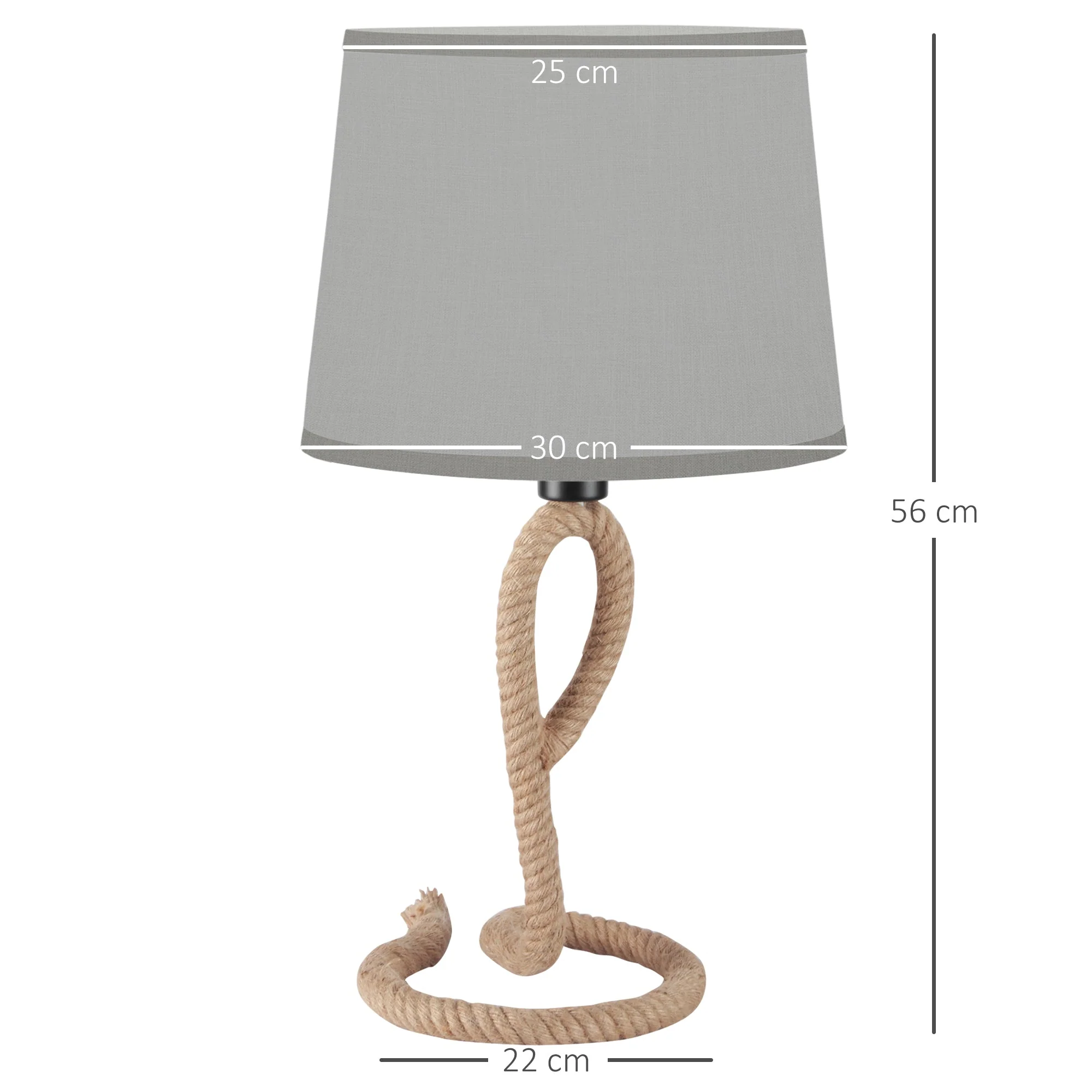 Nautical Table Lamp with Rope Base for E27 LED Halogen Bulb - Image 3