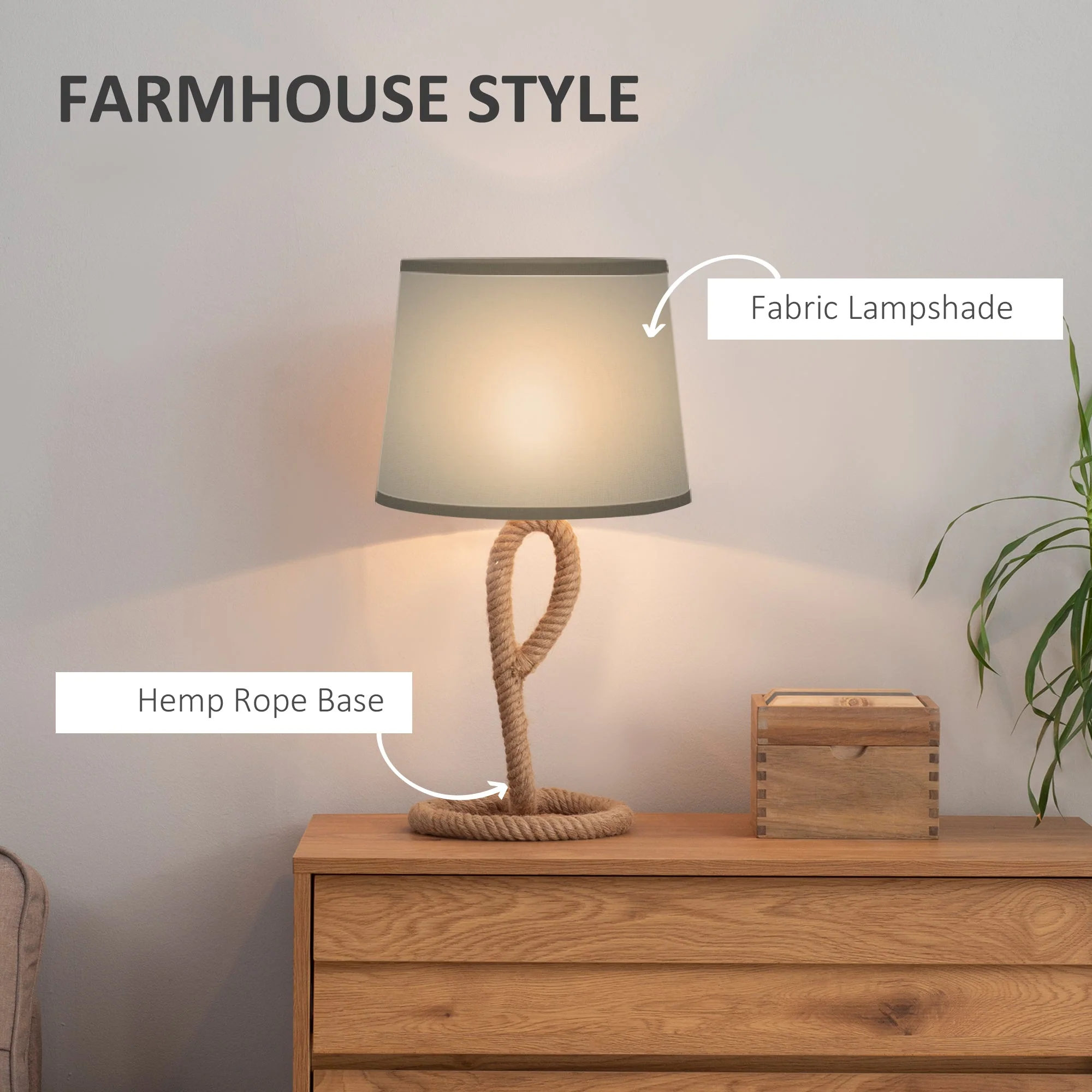 Nautical Table Lamp with Rope Base for E27 LED Halogen Bulb - Image 4