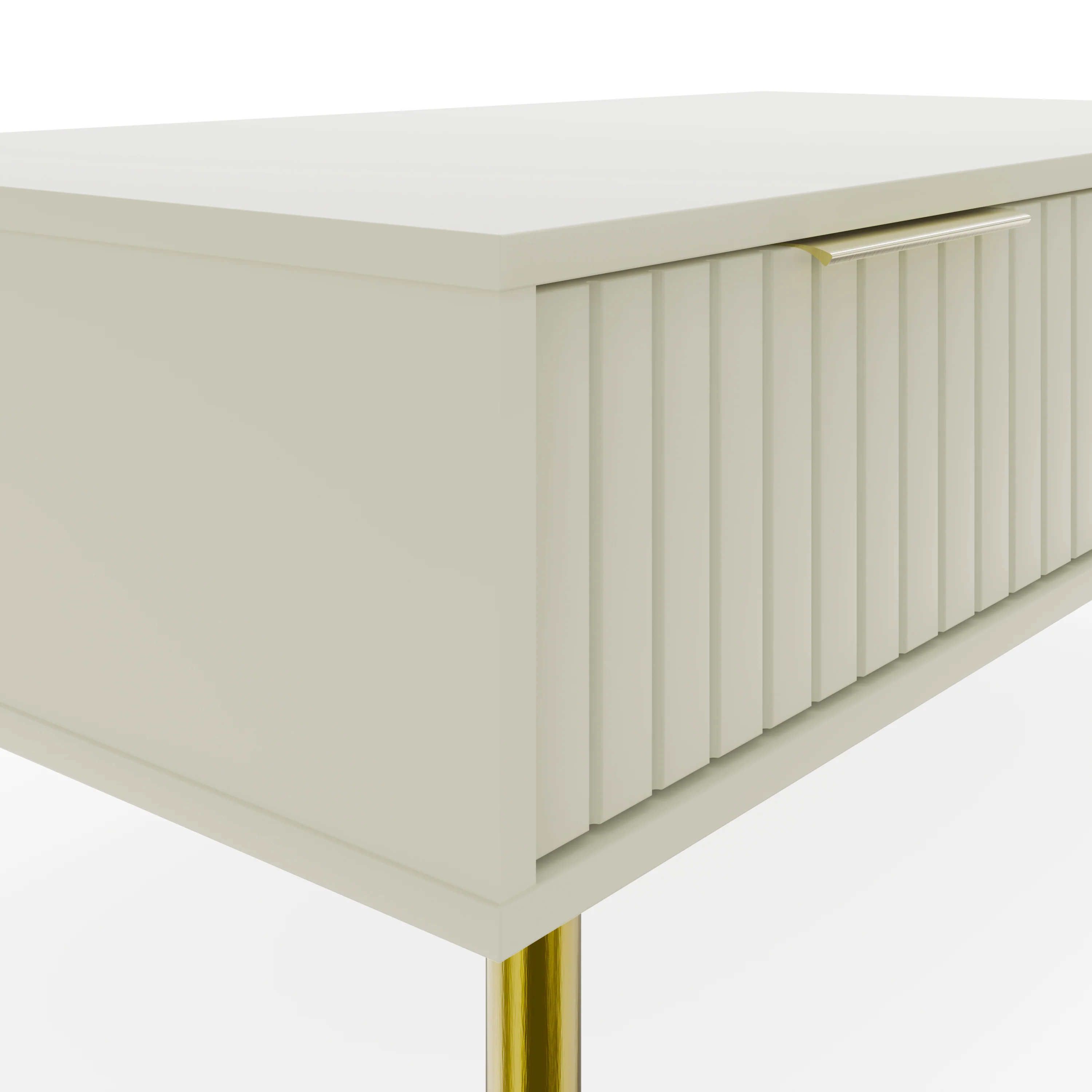 Nervata Coffee Table White & Gold 2 Drawers - Image 5
