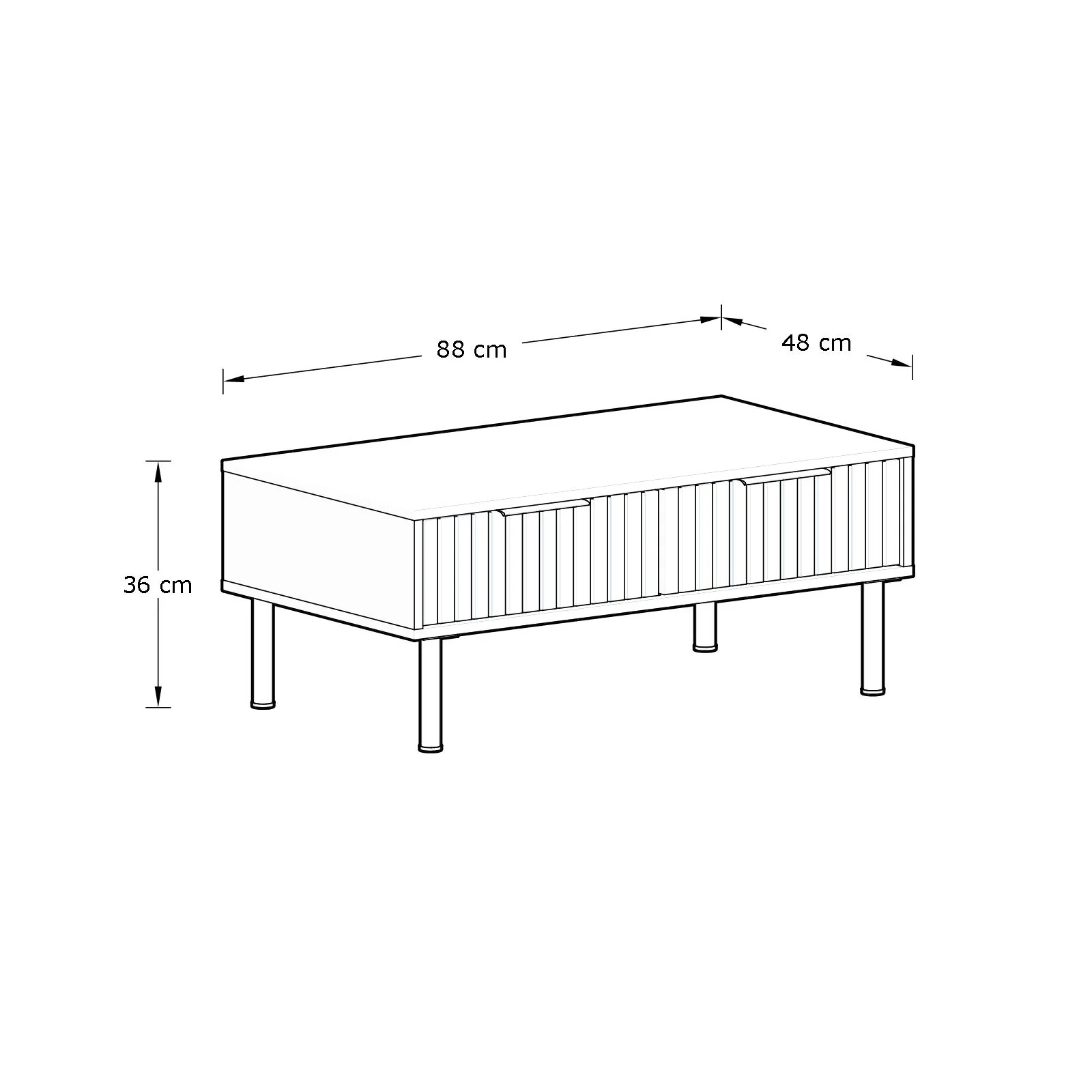 Nervata Coffee Table White & Gold 2 Drawers - Image 6