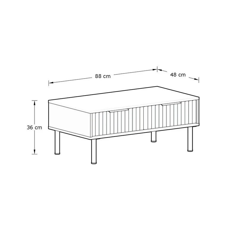 Nervata Coffee Table Black 2 Drawers - Image 10