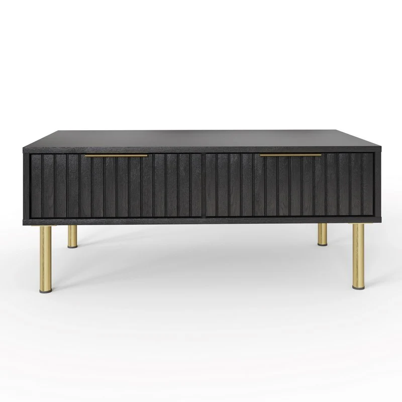 Nervata Coffee Table Black 2 Drawers - Image 7