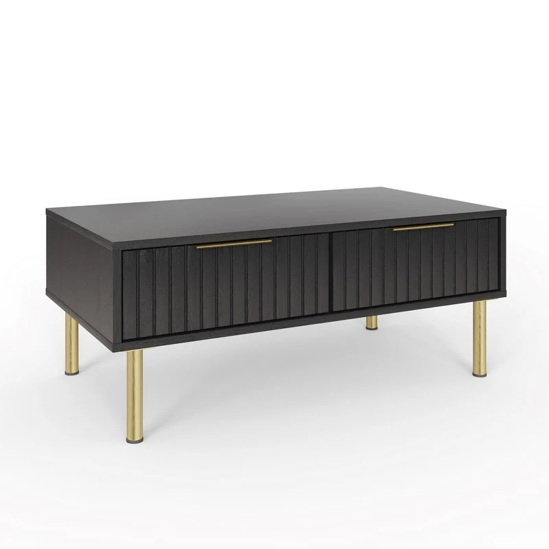 Nervata Coffee Table Black 2 Drawers - Image 8