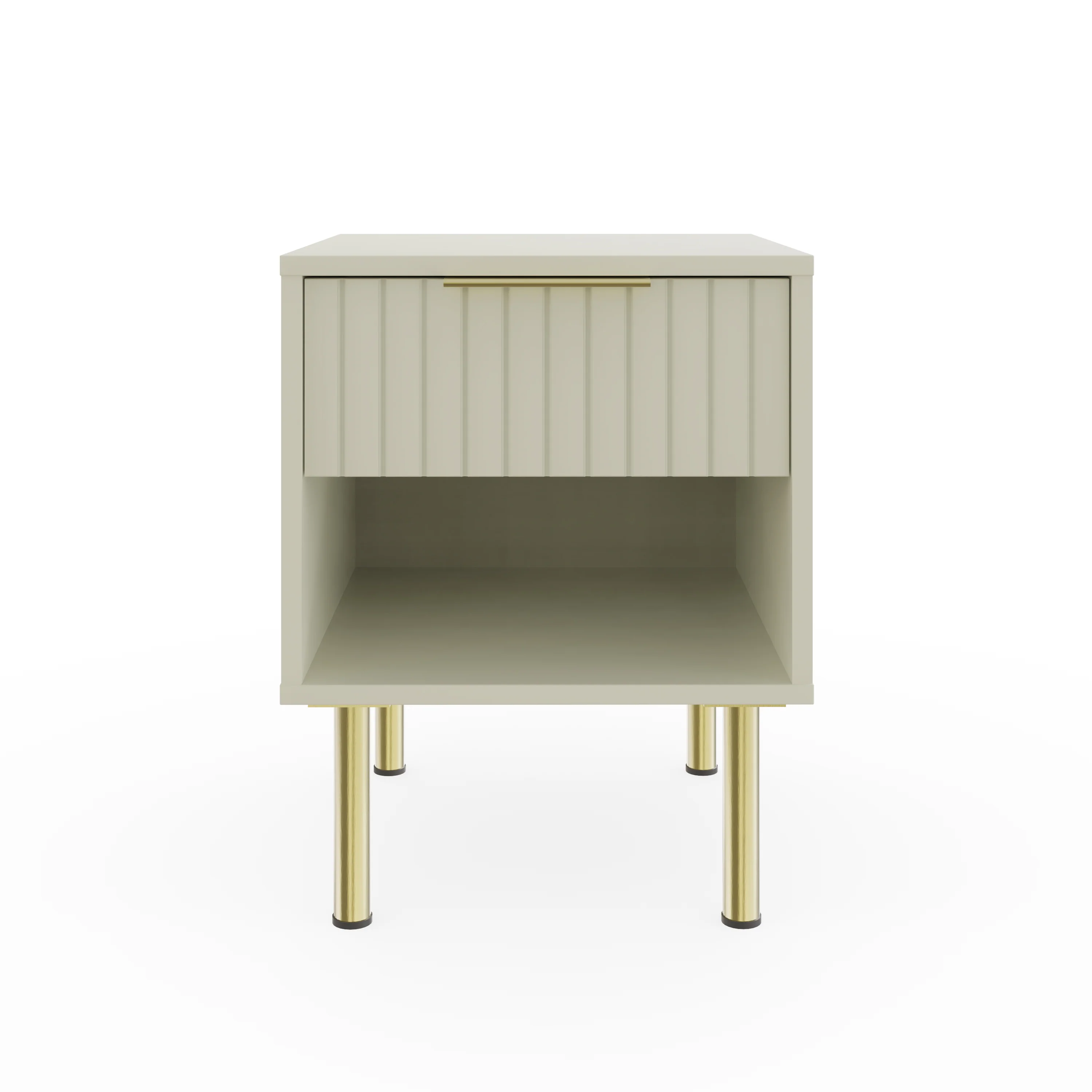Nervata Side Table White & Gold 1 Shelf 1 Drawer - Image 3