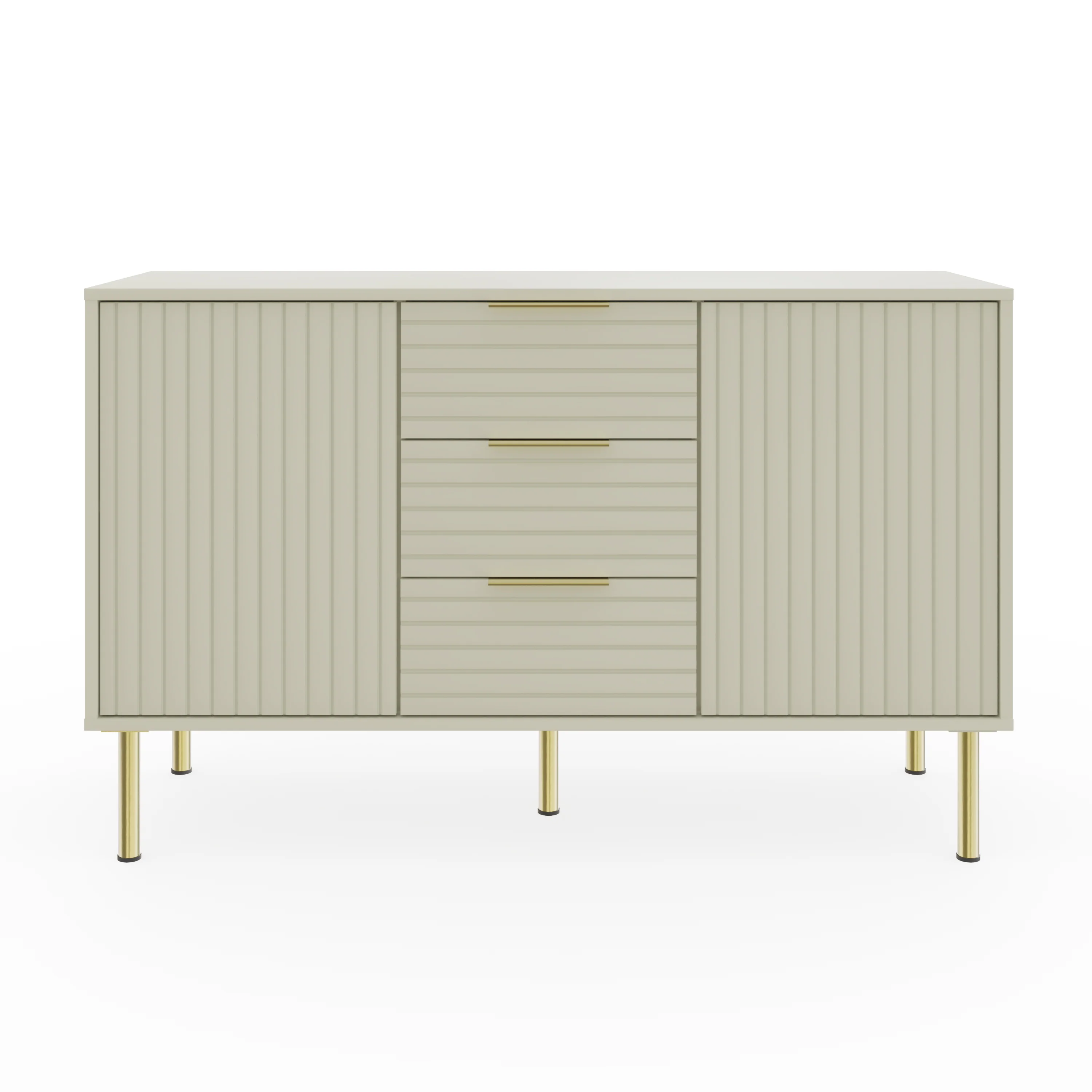Nervata Large Sideboard White & Gold 2 Doors 4 Shelves 3 Drawers - Image 3