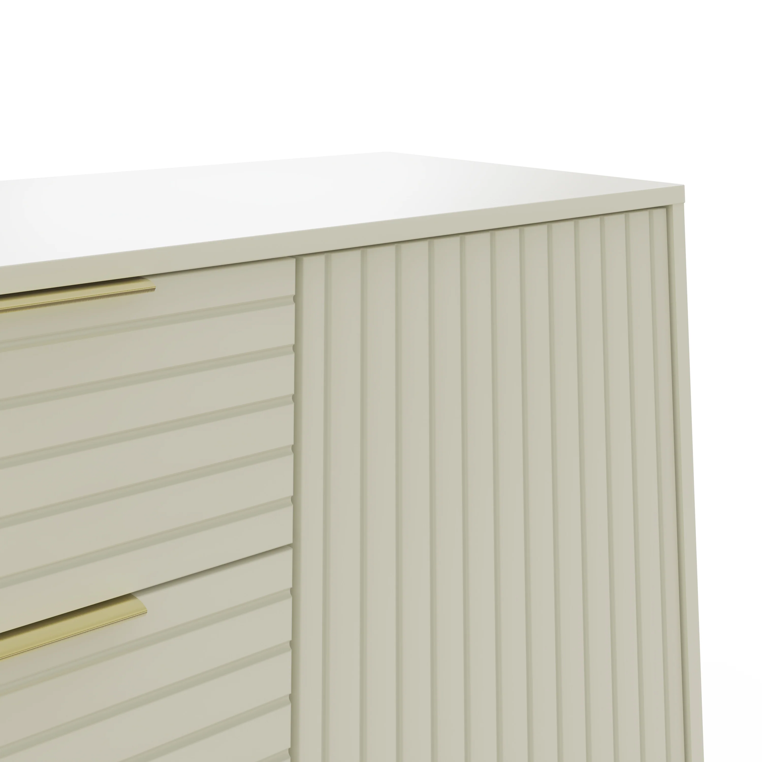 Nervata Large Sideboard White & Gold 2 Doors 4 Shelves 3 Drawers - Image 5