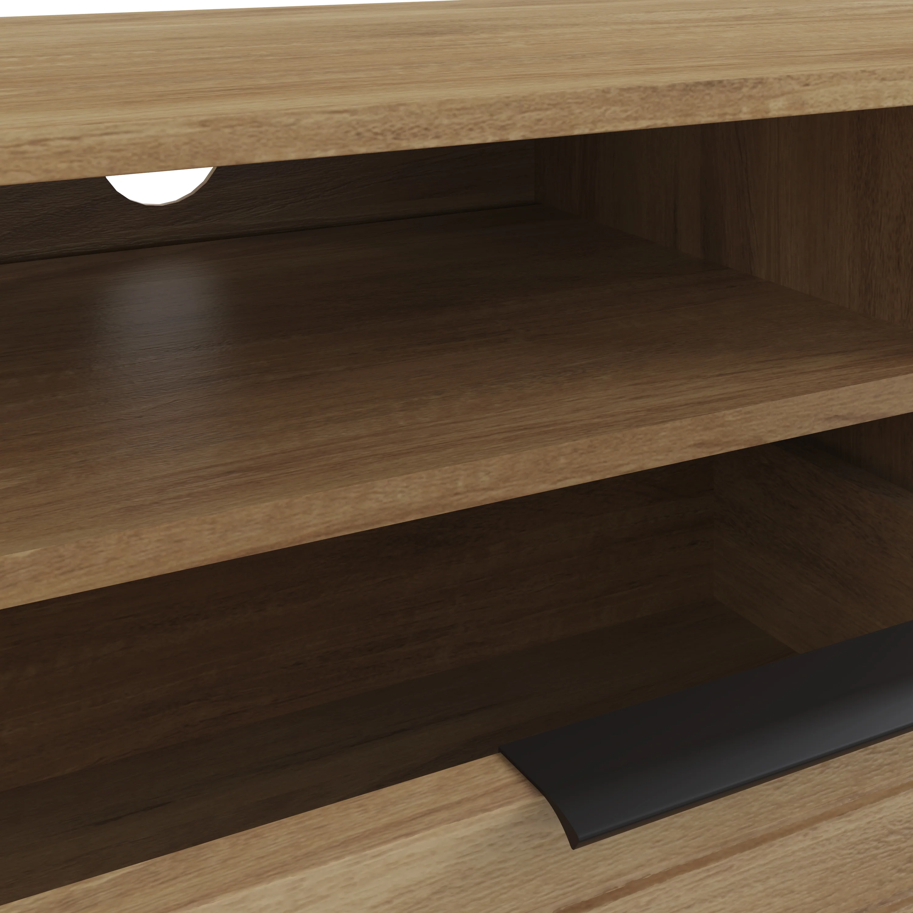 Nervata TV Unit Oak & Black 1 Shelf 1 Drawer 2 Doors - Image 5