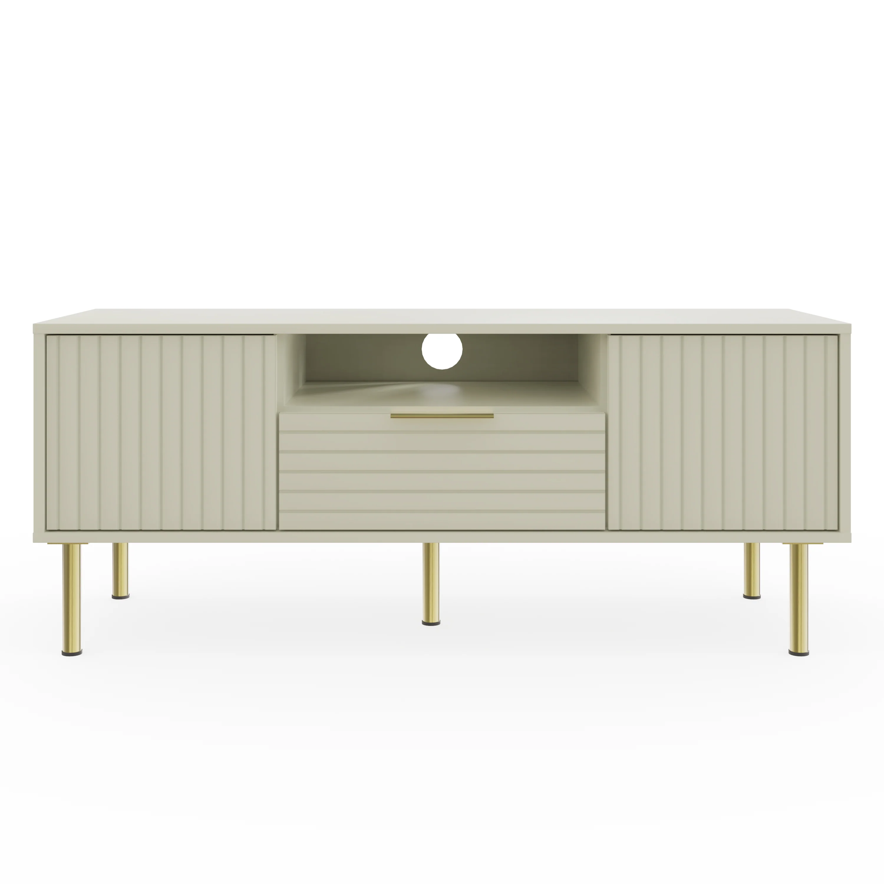 Nervata TV Unit White & Gold 1 Shelf 1 Drawer 2 Doors - Image 3