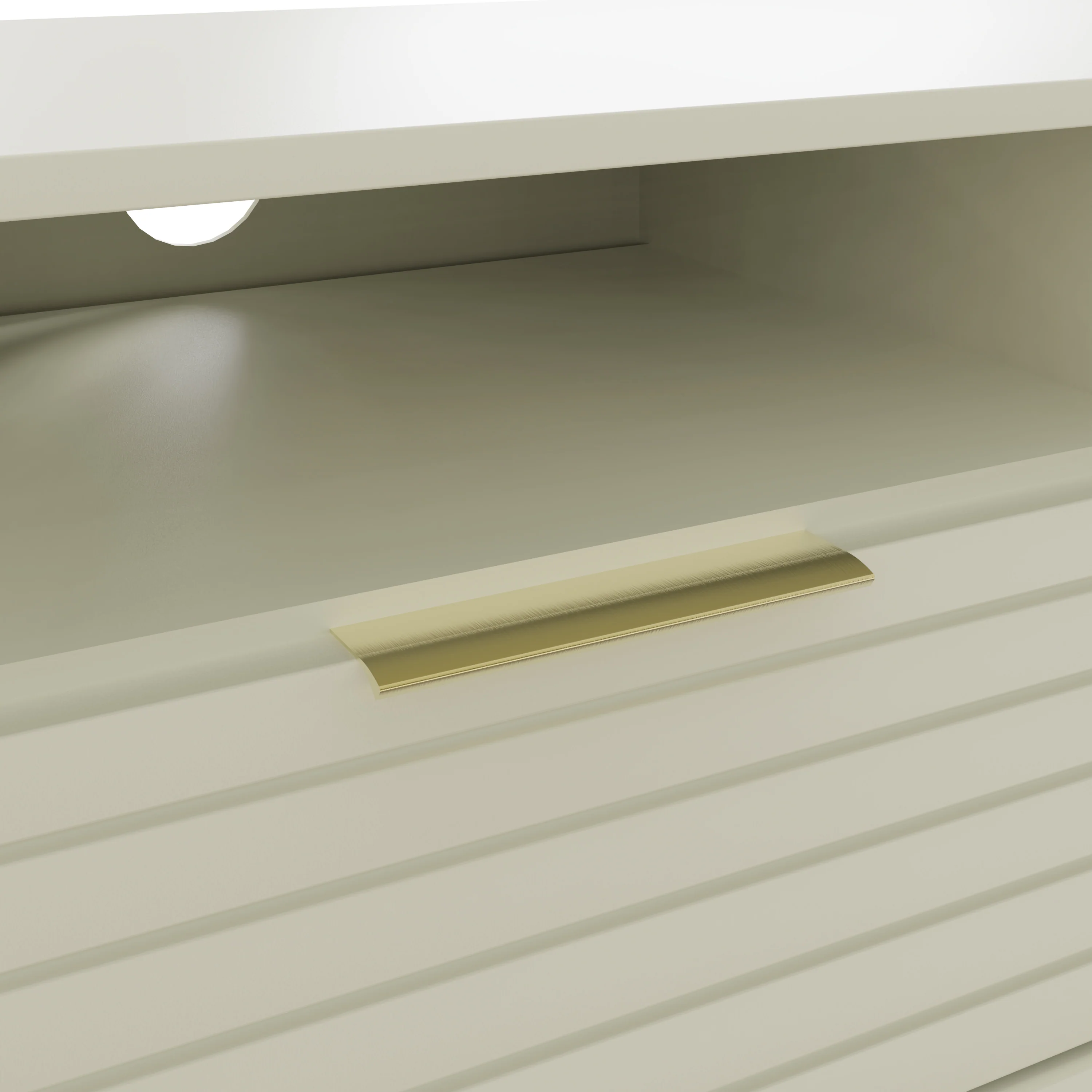 Nervata TV Unit White & Gold 1 Shelf 1 Drawer 2 Doors - Image 5