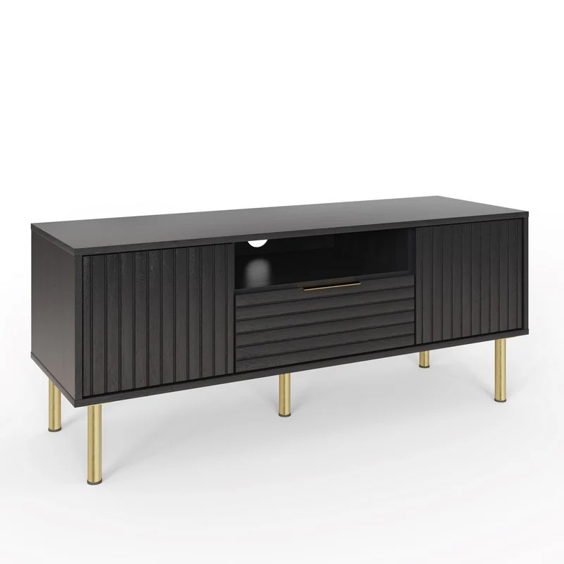 Nervata TV Unit Black 1 Shelf 1 Drawer 2 Doors - Image 6