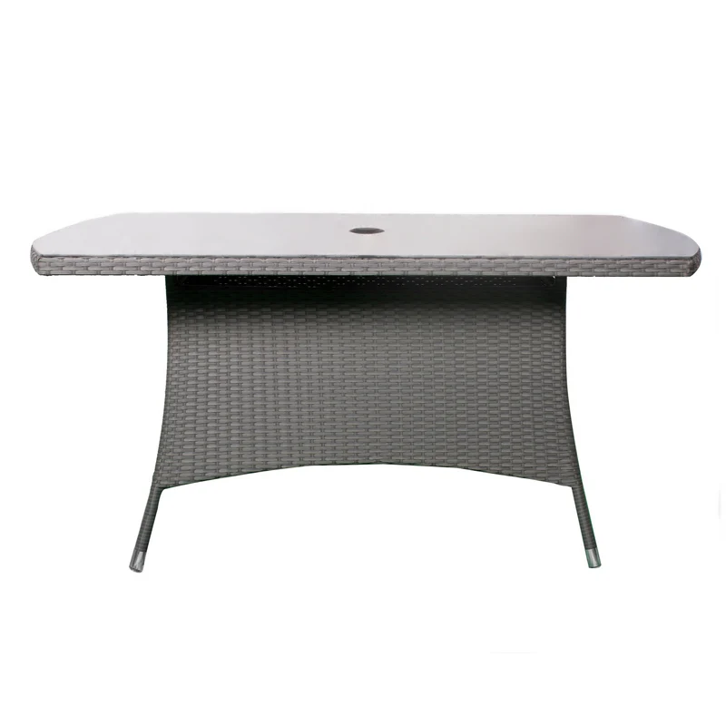 Nevada Rattan Garden Patio Dining Set by Royalcraft - 6 Seat Grey Cushions - Image 4