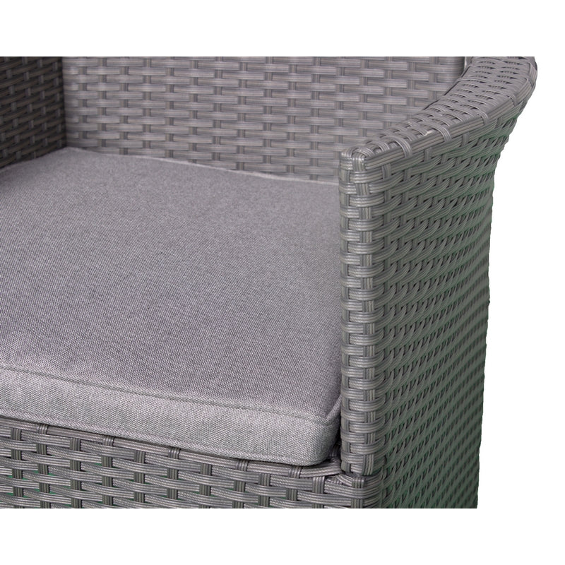 Nevada Rattan Garden Patio Dining Set by Royalcraft - 6 Seat Grey Cushions - Image 6