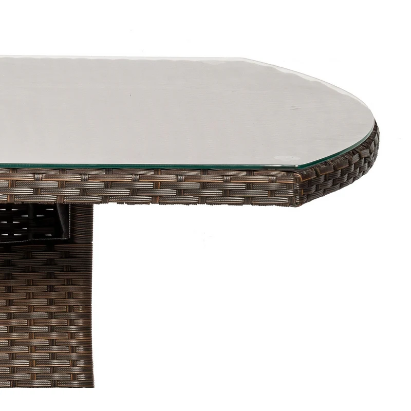 Nevada Rattan Garden Patio Dining Set by Royalcraft - 6 Seats Ivory Cushions - Image 8