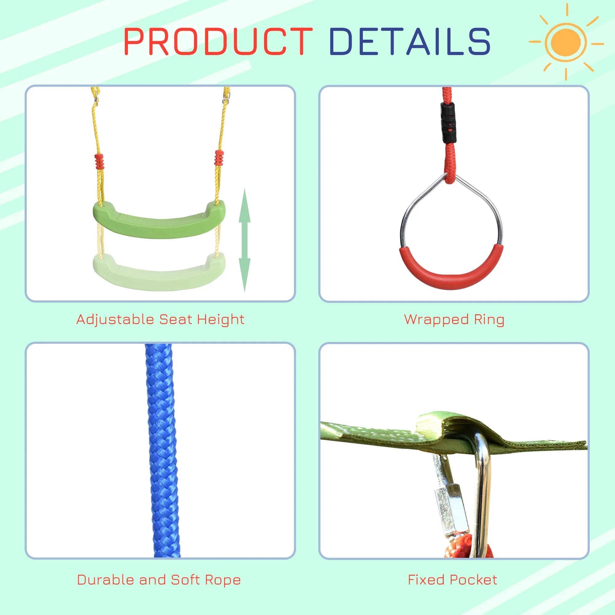 Ninja Warrior Obstacle Course for Kids 46FT Slackline Kit w/ Training Equipment - Image 7
