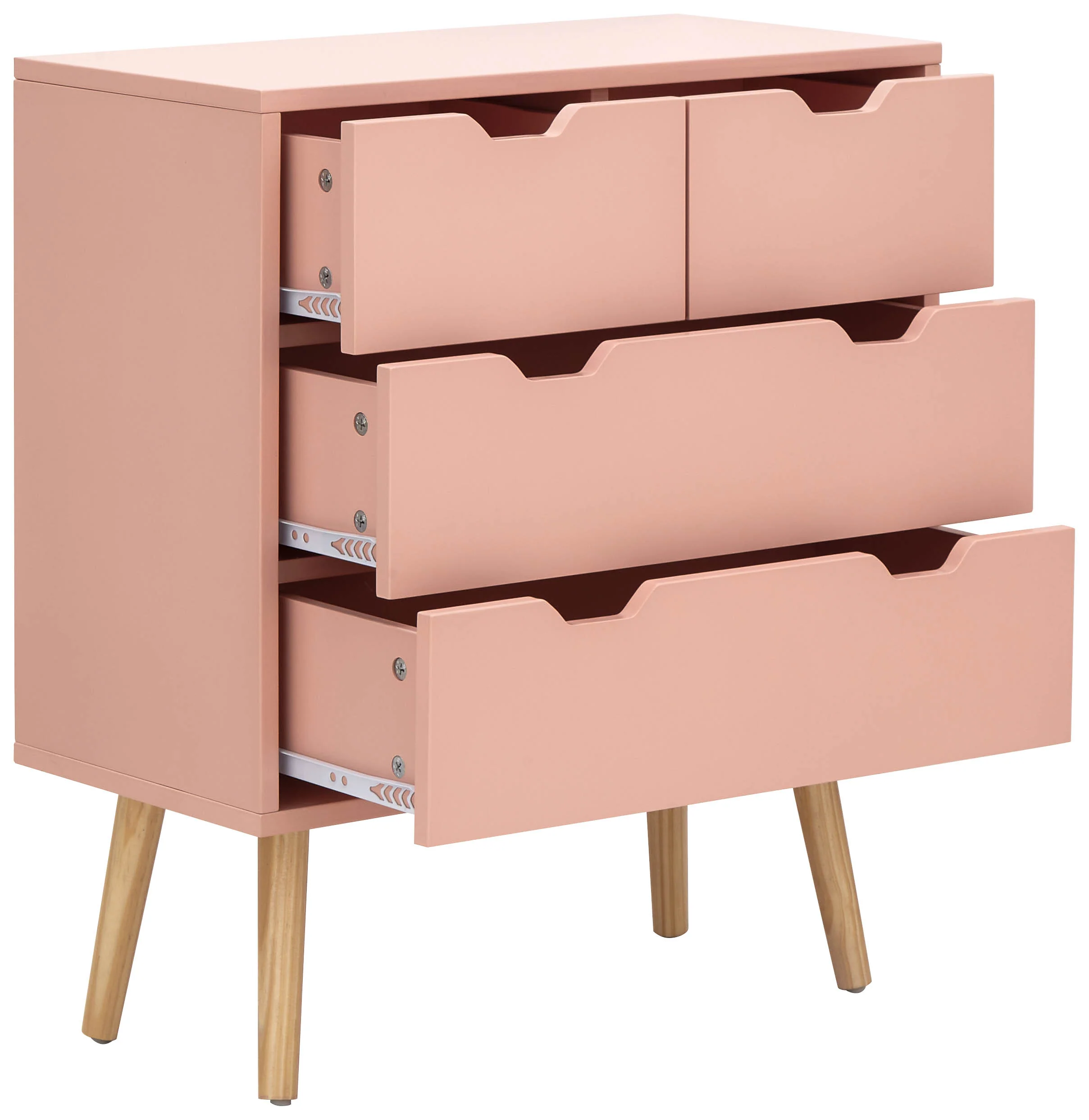 Nyborg Chest of Drawers Pink 4 Drawers - Image 4