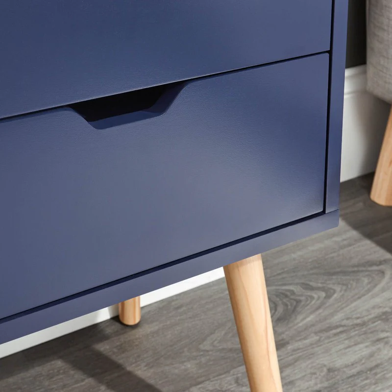 Nyborg Bedside Table Blue 2 Drawers - Image 3