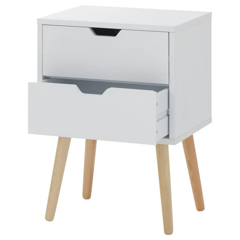 Nyborg Bedside Table White 2 Drawers - Image 9