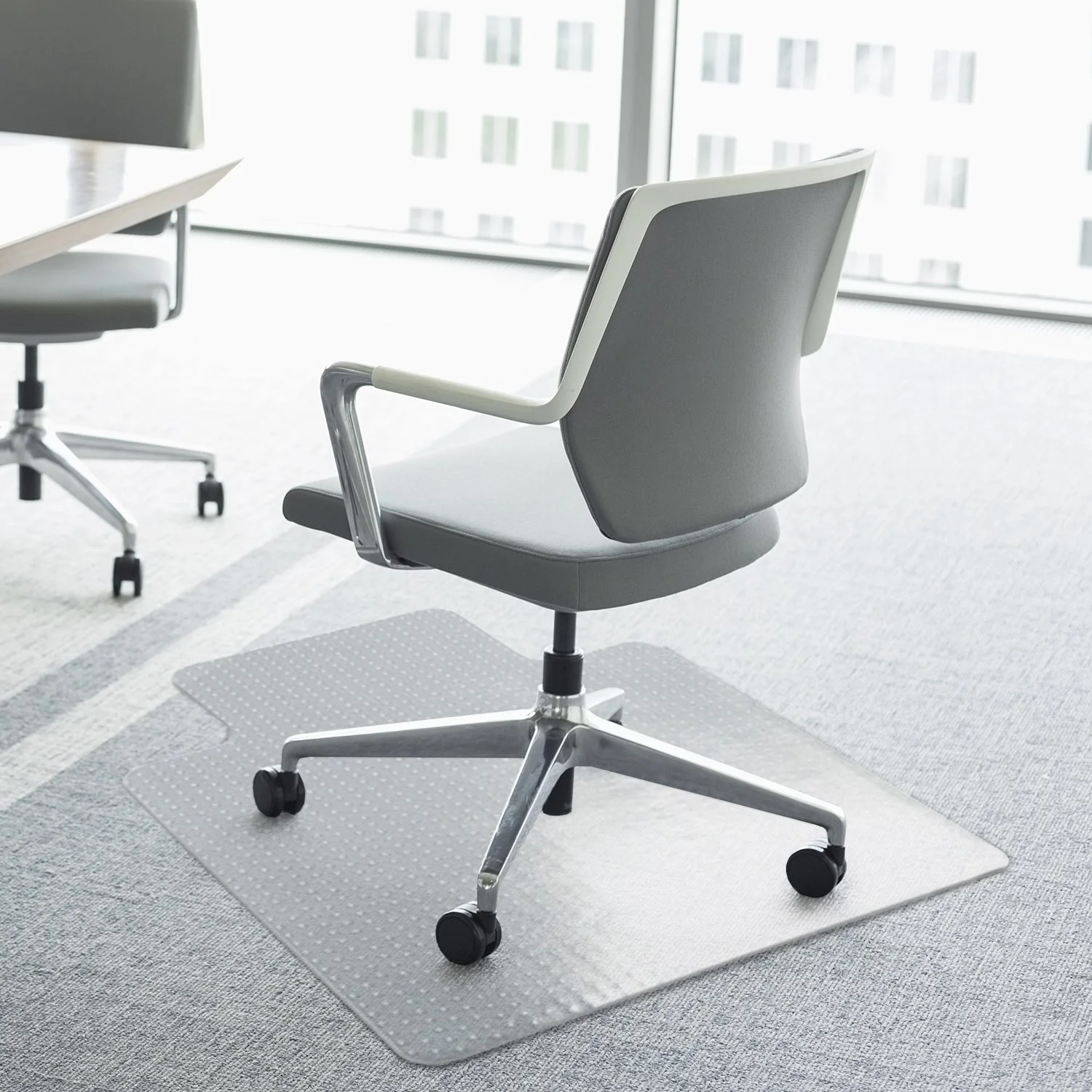 Office Carpet Protector Chair Mat High Impact Strength Clear Spike Non Slip Chairmat Frosted Lipped - Image 2