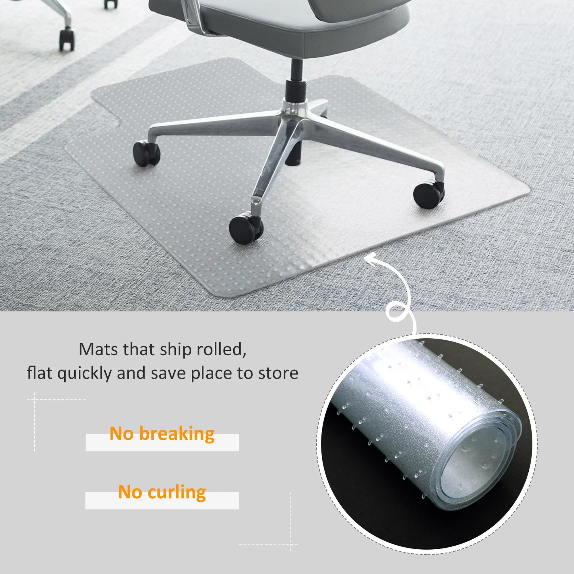 Office Carpet Protector Chair Mat High Impact Strength Clear Spike Non Slip Chairmat Frosted Lipped - Image 4