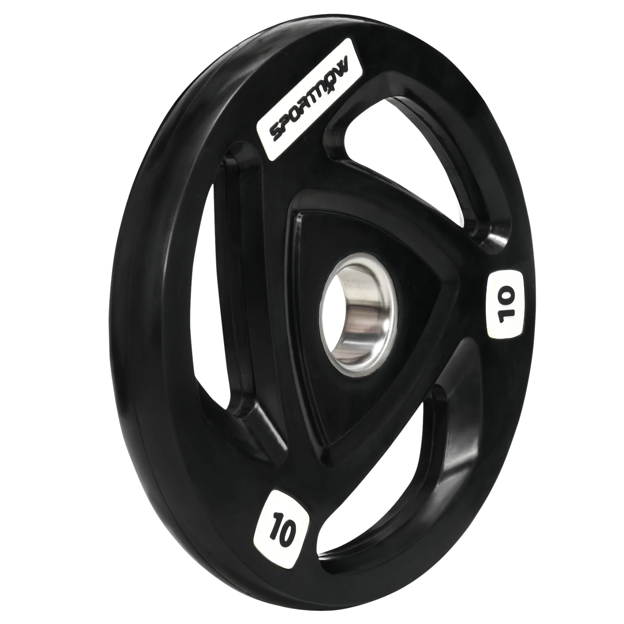 Olympic 2 x 10kg With 5cm Core Hole Weight Plates Steel & Rubber Black by Sportnow - Image 8