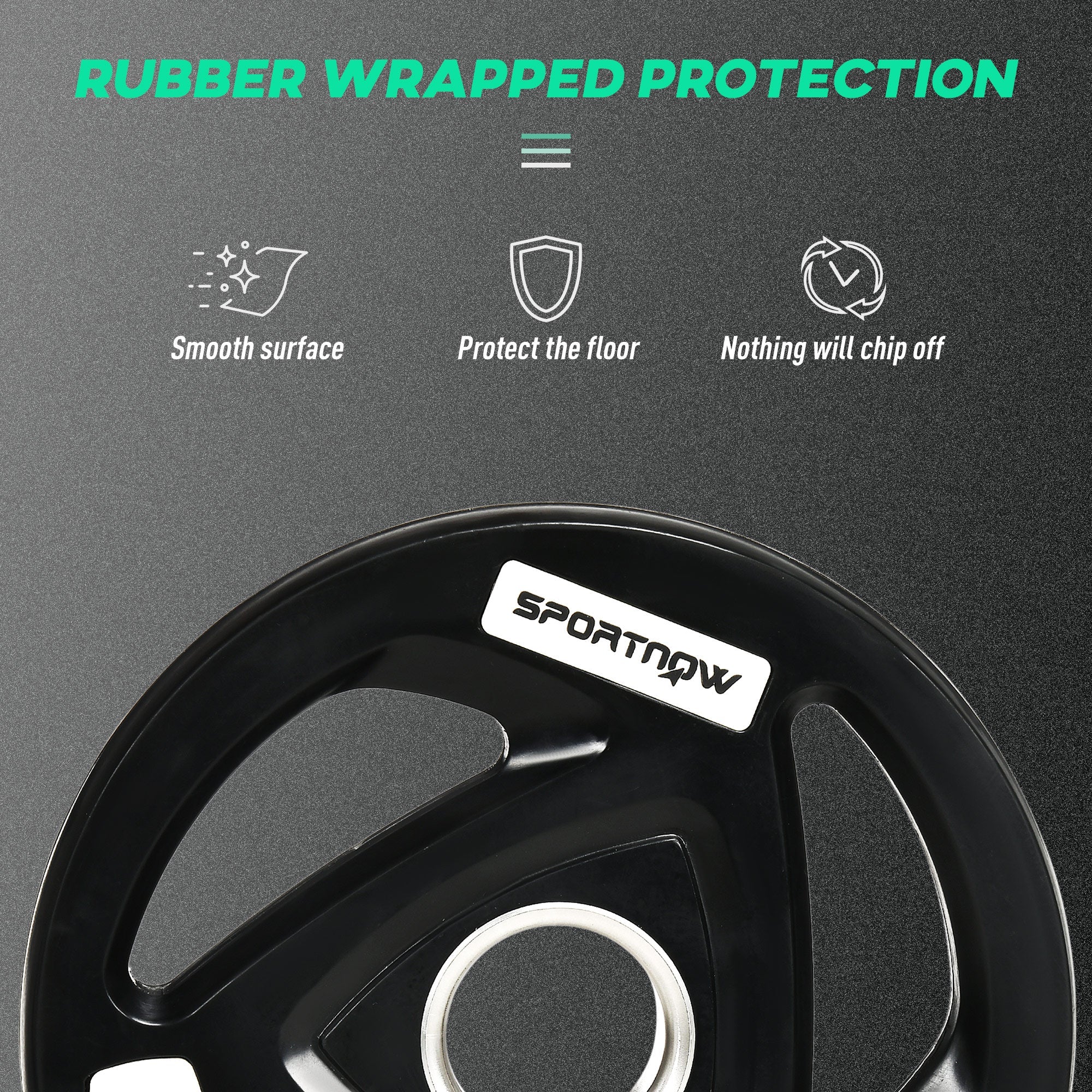 Olympic 2 x 5kg With 5cm Core Hole Weight Plates Steel & Rubber Black by Sportnow - Image 6