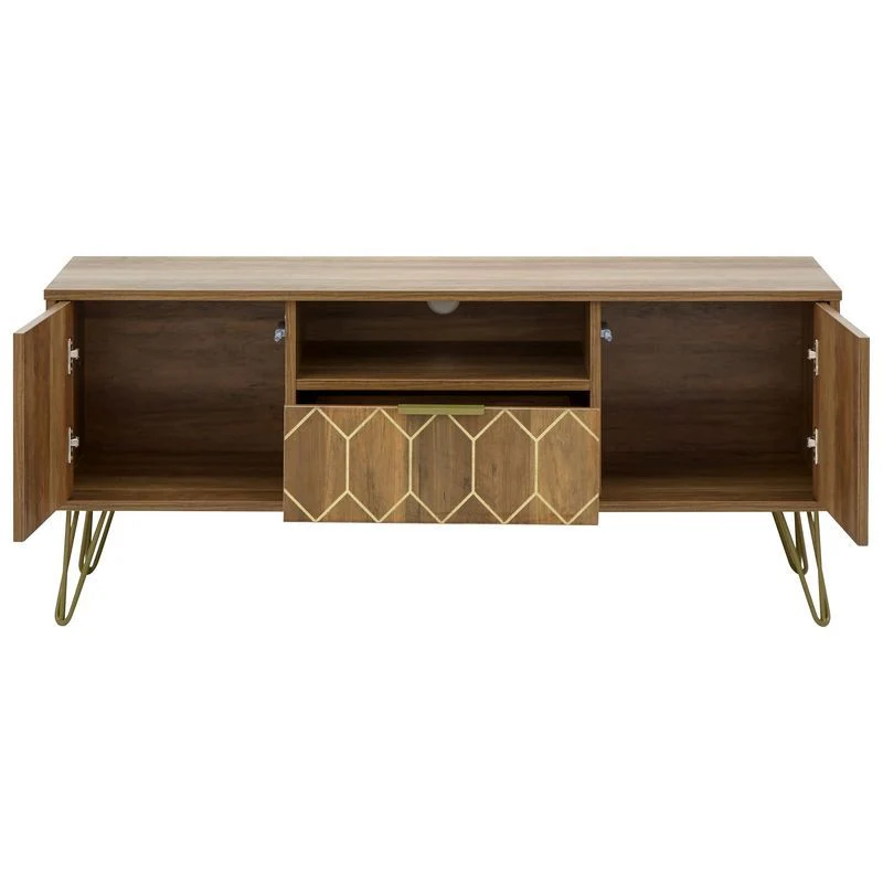 Orleans TV Unit Natural 1 Shelf 1 Drawer 2 Doors - Image 2