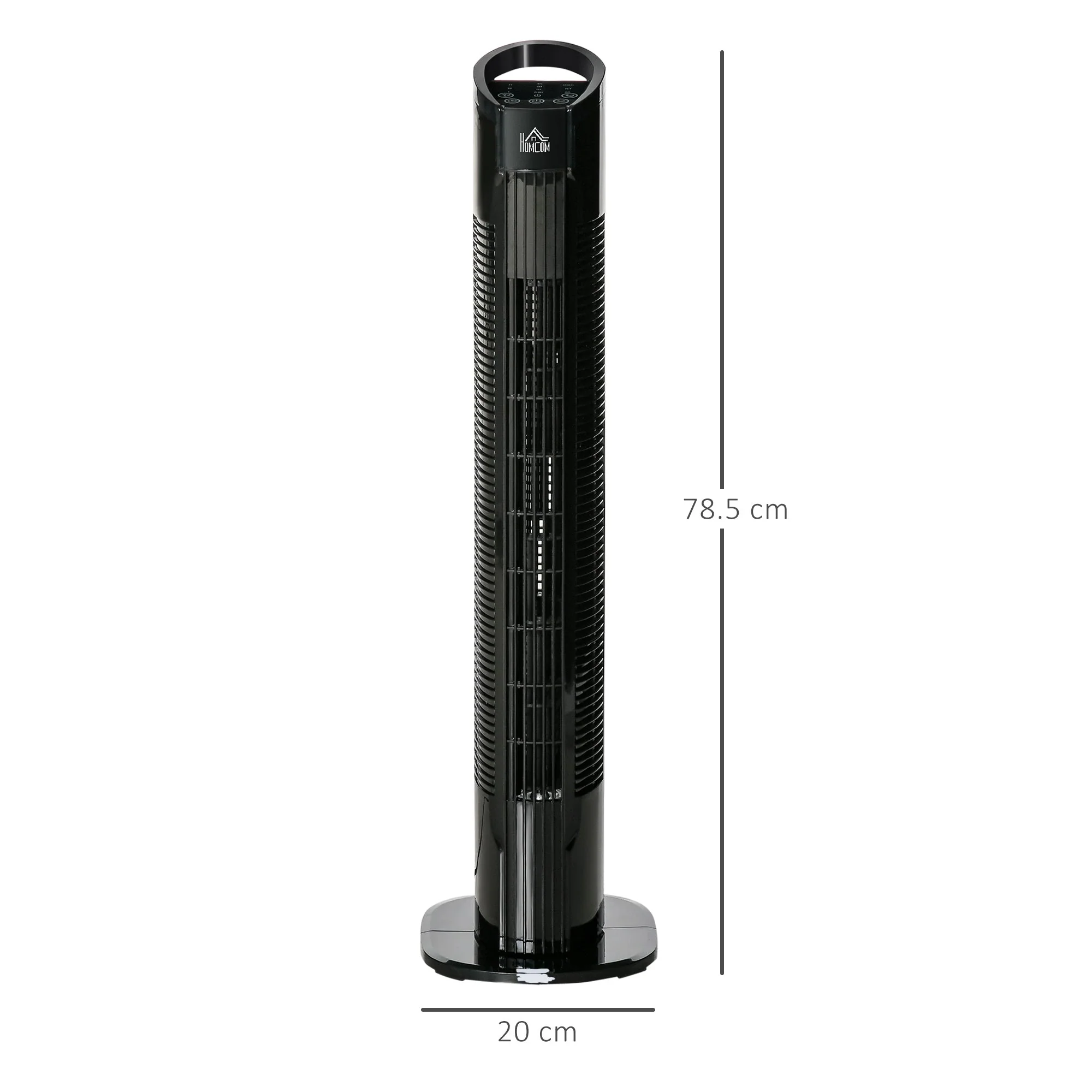 Oscillating Three Speed Tower Fan With Timer & Remote Control Black - Image 3