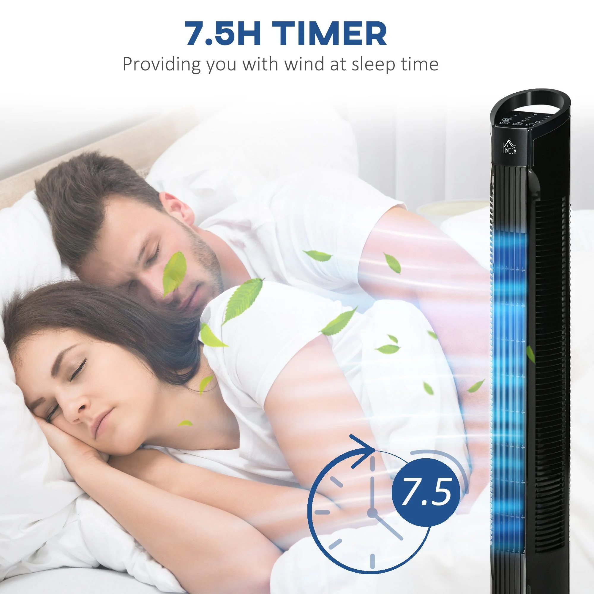 Oscillating Three Speed Tower Fan With Timer & Remote Control Black - Image 7