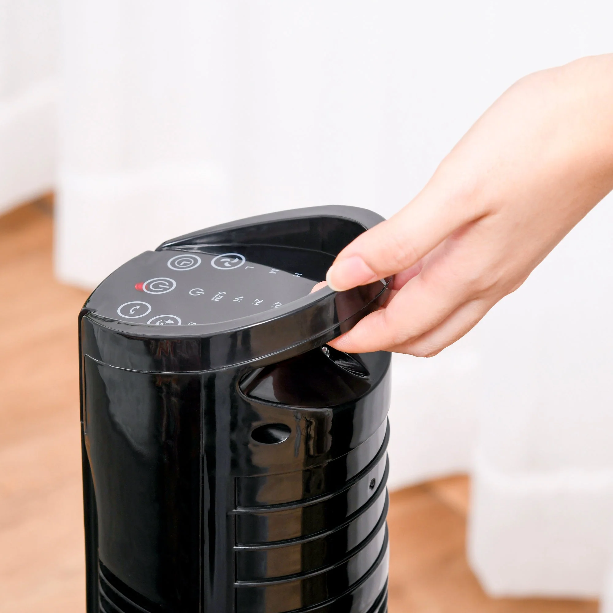 Oscillating Three Speed Tower Fan With Timer & Remote Control Black - Image 8