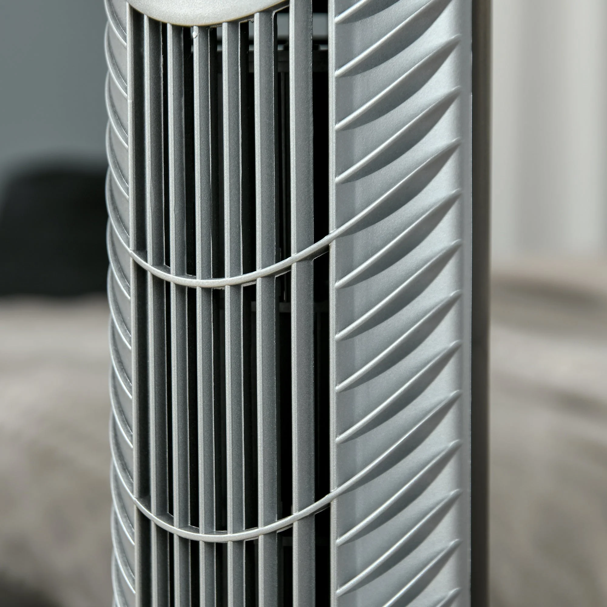 Oscillating Three Speed Tower Fan With Timer & Remote Control Silver - Image 9