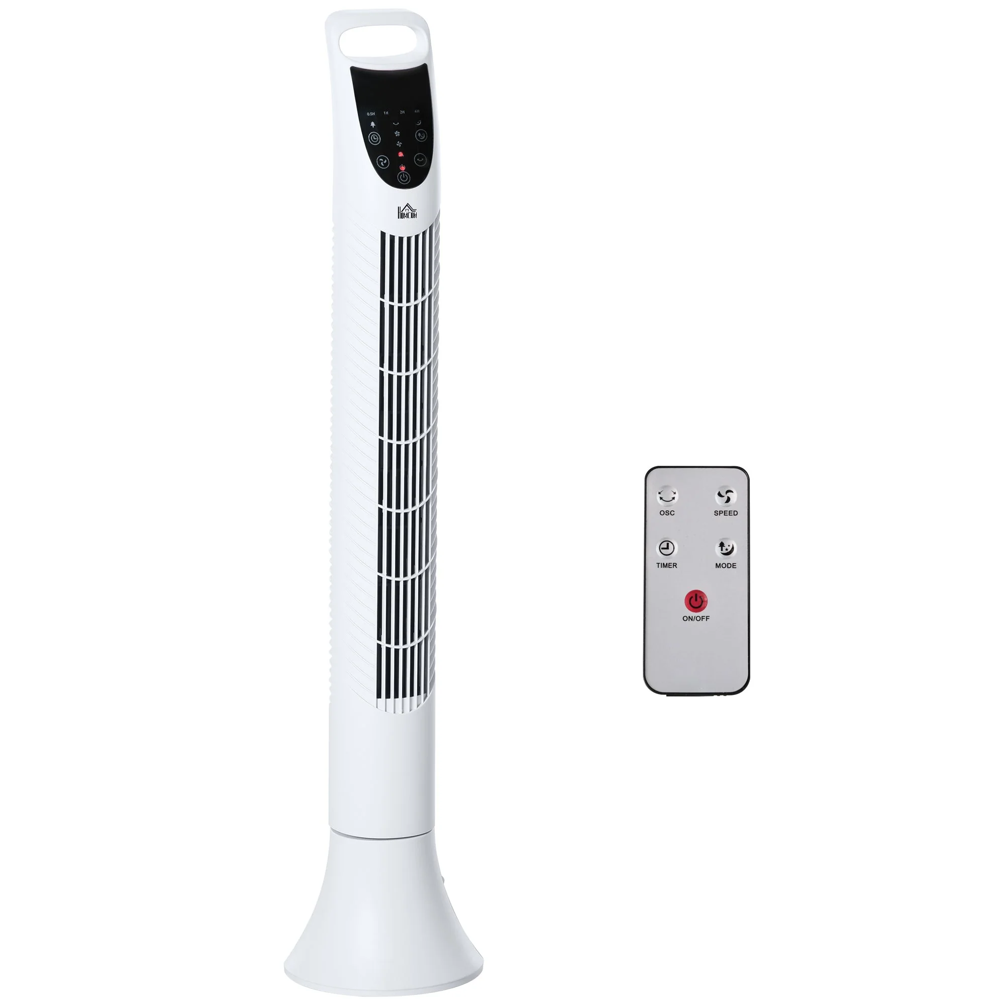 Oscillating Three Speed Tower Fan With Timer & Remote Control White - Image 2