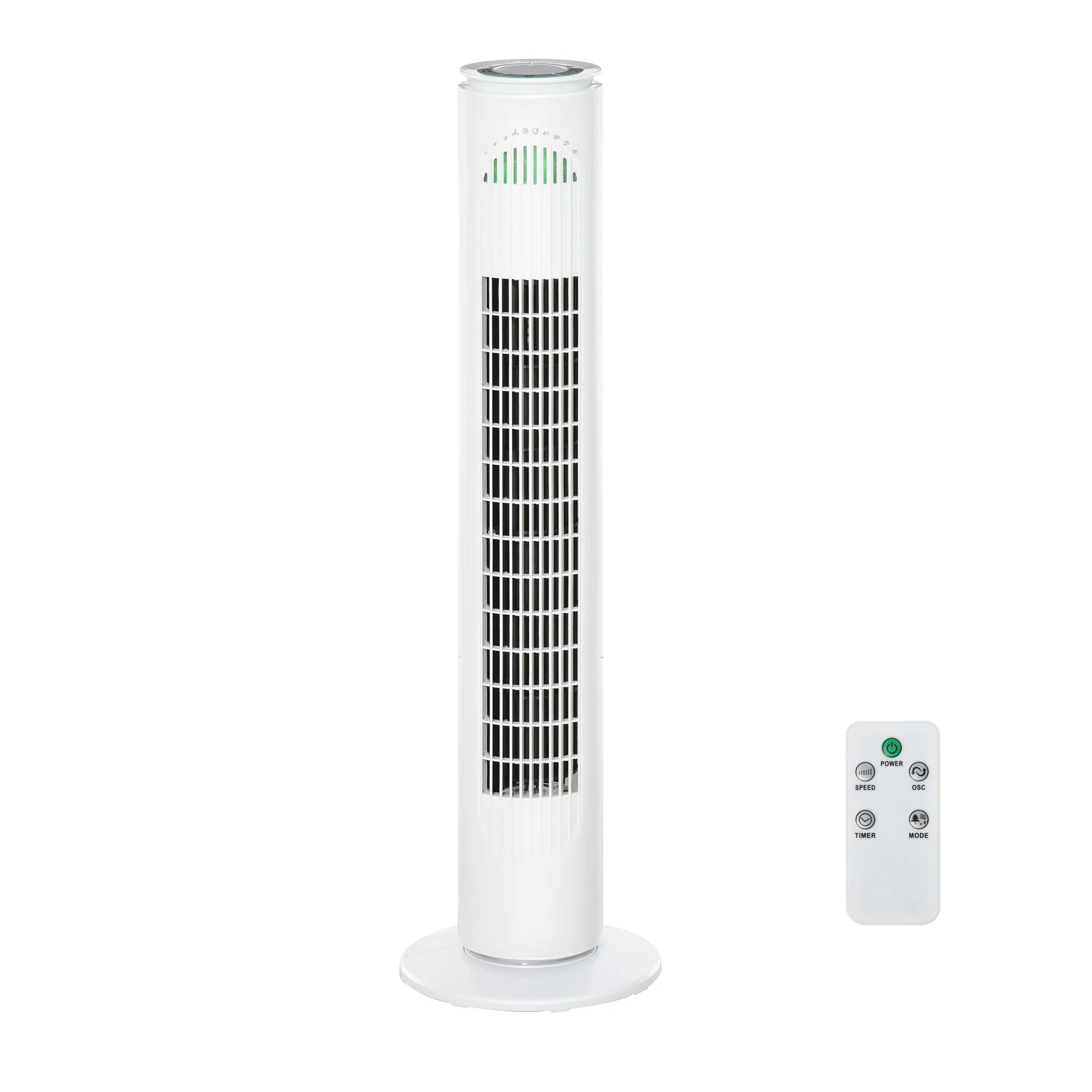 Oscillating Three Speed Tower Fan With Timer White - Image 2